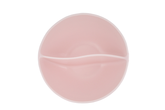 A top view of the Missera Kari, a pink divided bowl