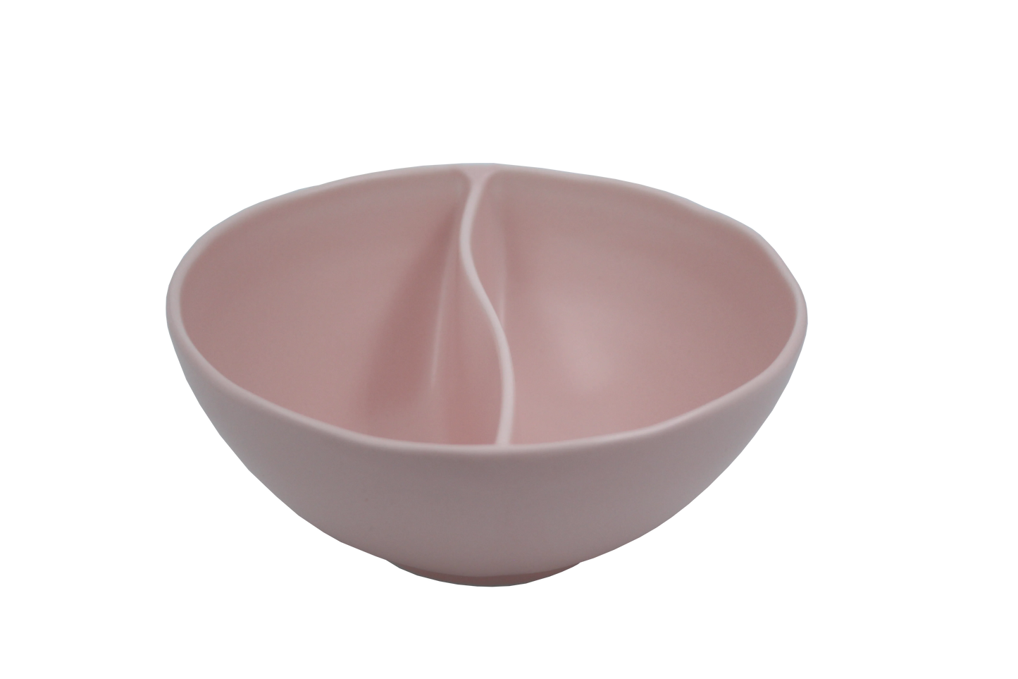 An isometric view of the Missera Kari, a pink divided bowl