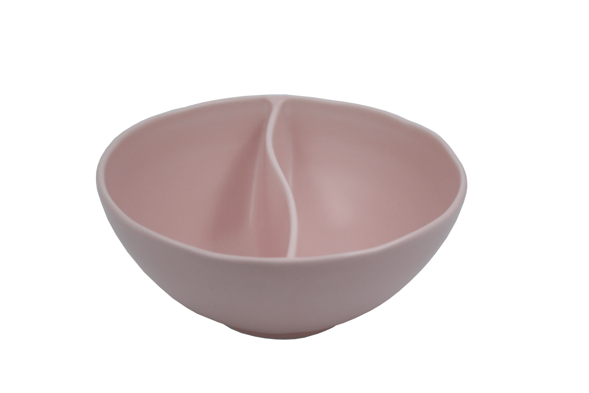 An isometric view of the Missera Kari, a pink divided bowl