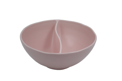 An isometric view of the Missera Kari, a pink divided bowl